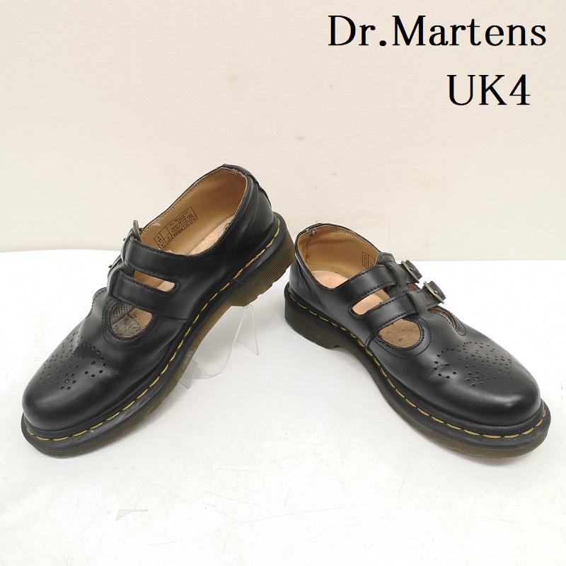 ドクターマーチン Dr.Martens ブーツ 一般 MARY JANE メリージェーン レザーシューズ 12916 ストラップ メダリオン UK：4 黒 / ブラック / black レディース USED 古着 中古 50162659