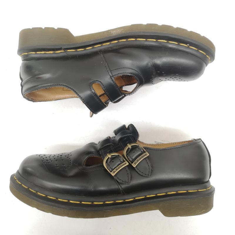 ドクターマーチン Dr.Martens ブーツ 一般 MARY JANE メリージェーン レザーシューズ 12916 ストラップ メダリオン UK：4 黒 / ブラック / black レディース USED 古着 中古 50162659