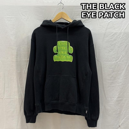 ブラックアイパッチ BlackEyePatch パーカー 長袖 取扱注意 ロゴ 刺繍 プリント サイドリブ プルオーバー フーディ パーカー S 黒 / ブラック / black メンズ USED 古着 中古 50162664