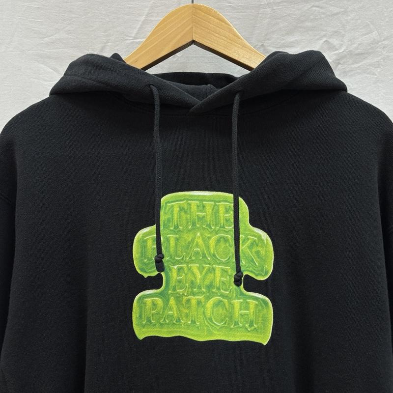 ブラックアイパッチ BlackEyePatch パーカー 長袖 取扱注意 ロゴ 刺繍 プリント サイドリブ プルオーバー フーディ パーカー S 黒 / ブラック / black メンズ USED 古着 中古 50162664