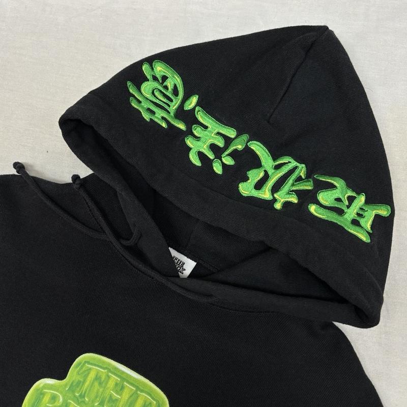 ブラックアイパッチ BlackEyePatch パーカー 長袖 取扱注意 ロゴ 刺繍 プリント サイドリブ プルオーバー フーディ パーカー S 黒 / ブラック / black メンズ USED 古着 中古 50162664
