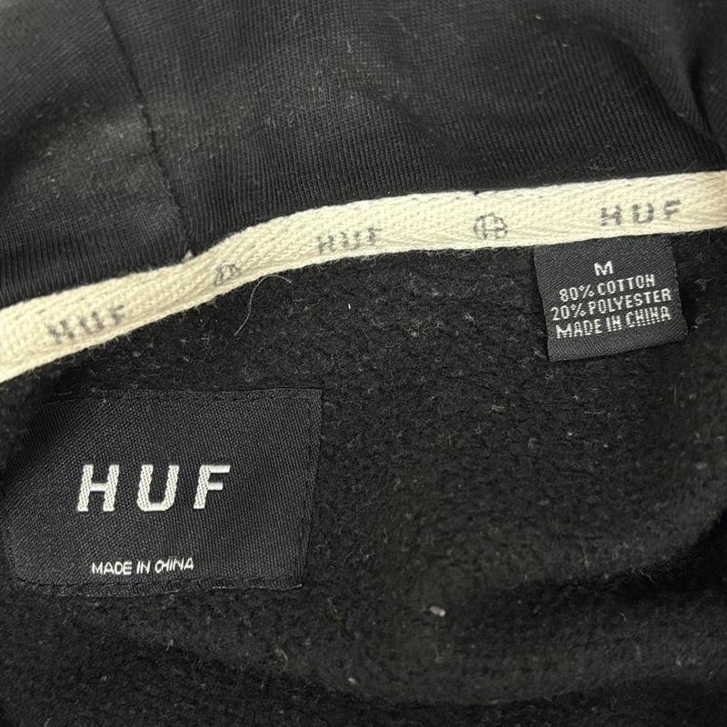 ハフ HUF パーカー 長袖 スクエアロゴ プルオーバー フーディ スウェット パーカー M 黒 / ブラック / black メンズ USED 古着 中古 50162667
