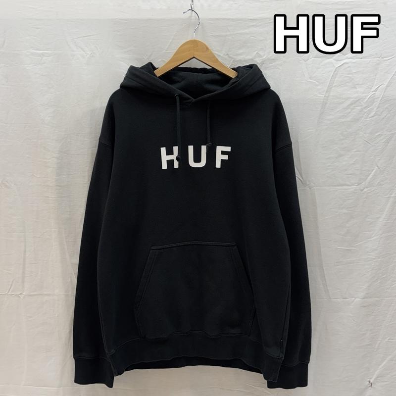 ハフ HUF パーカー 長袖 ロゴ プリント プルオーバー フーディ スウェット パーカー M 黒 / ブラック / black メンズ USED 古着 中古 50162670