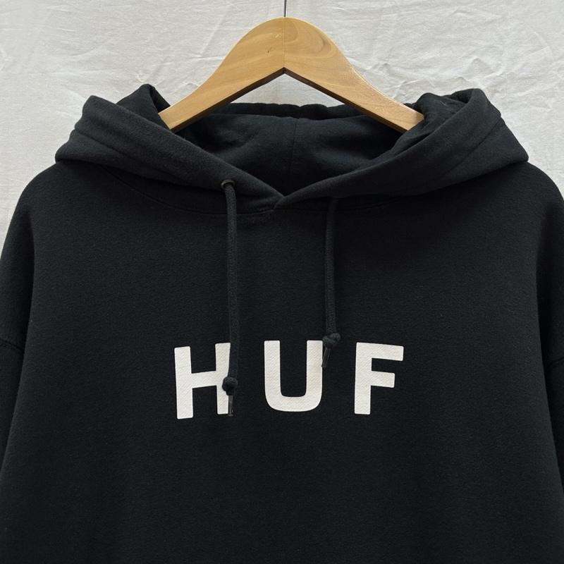 ハフ HUF パーカー 長袖 ロゴ プリント プルオーバー フーディ スウェット パーカー M 黒 / ブラック / black メンズ USED 古着 中古 50162670