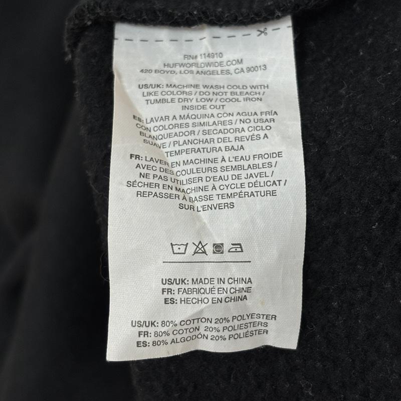 ハフ HUF パーカー 長袖 ロゴ プリント プルオーバー フーディ スウェット パーカー M 黒 / ブラック / black メンズ USED 古着 中古 50162670