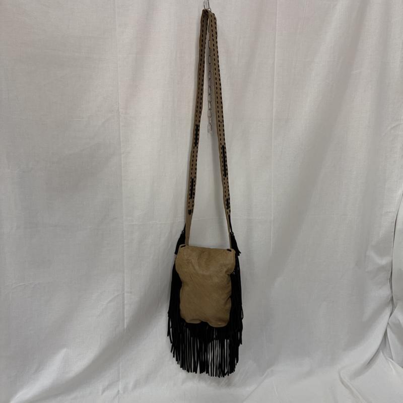 トーマスワイルド THOMAS WYLDE ショルダーバッグ ショルダーバッグ スカルフリンジショルダーバッグ レザー leather bag ベージュ - スカル ベージュ / ベージュ / beige X 黒 / ブラック / black メンズ USED 古着 中古 50162673