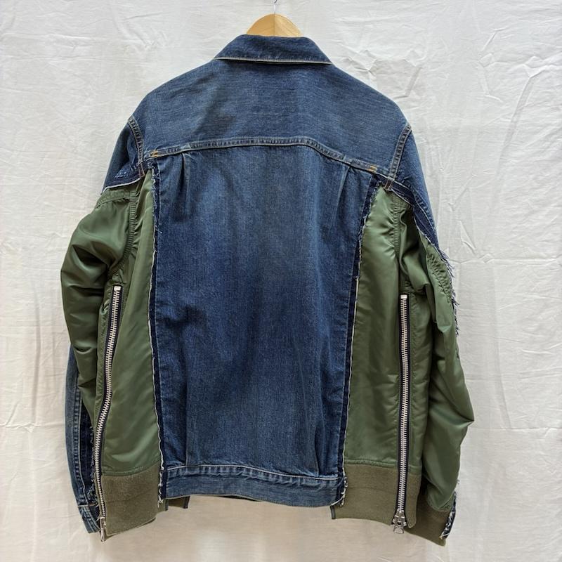 サカイ Sacai ジャケット、上着 ジャンパー、ブルゾン 21AW Denim × MA-1 Jacket デニム ナイロン ドッキング 再構築 フライトジャケット SCM-022 2 メンズ USED 古着 中古 50162690