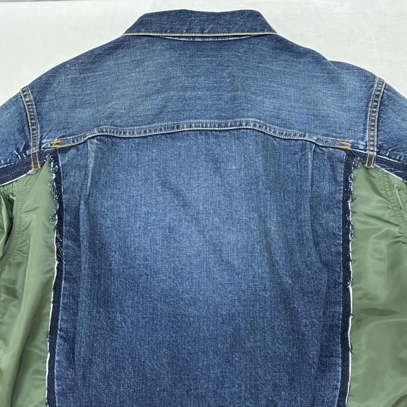 サカイ Sacai ジャケット、上着 ジャンパー、ブルゾン 21AW Denim × MA-1 Jacket デニム ナイロン ドッキング 再構築 フライトジャケット SCM-022 2 メンズ USED 古着 中古 50162690