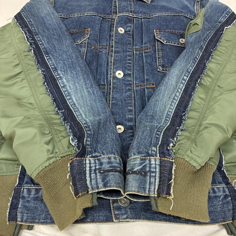 サカイ Sacai ジャケット、上着 ジャンパー、ブルゾン 21AW Denim × MA-1 Jacket デニム ナイロン ドッキング 再構築 フライトジャケット SCM-022 2 メンズ USED 古着 中古 50162690