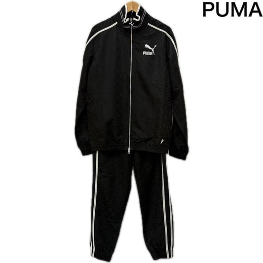 プーマ PUMA トップス トップス セットアップ ジャージ トラックジャケット トラックパンツ プレーヤーズ ラウンジ T7 ウーブン 535800-01 535805-01 S ロゴ、文字 黒 / ブラック / black メンズ USED 古着 中古 50162691