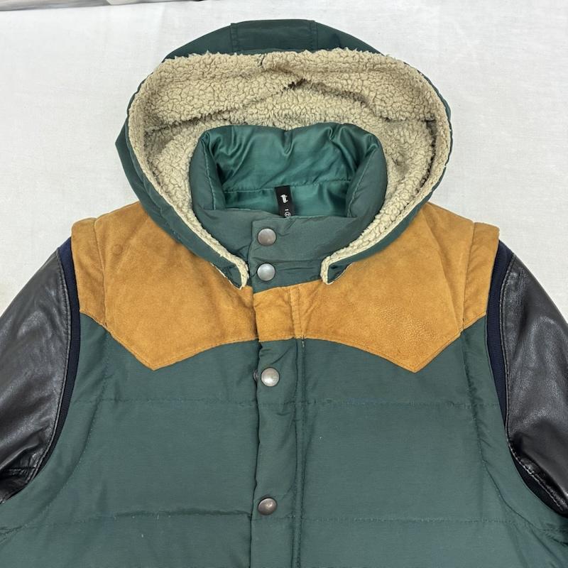 グラム glamb ジャケット、上着 ダウンジャケット VOX DOWN JACKET 3WAY 袖レザー ナイロン ダウン ジャケット ベスト 2 メンズ USED 古着 中古 50162693