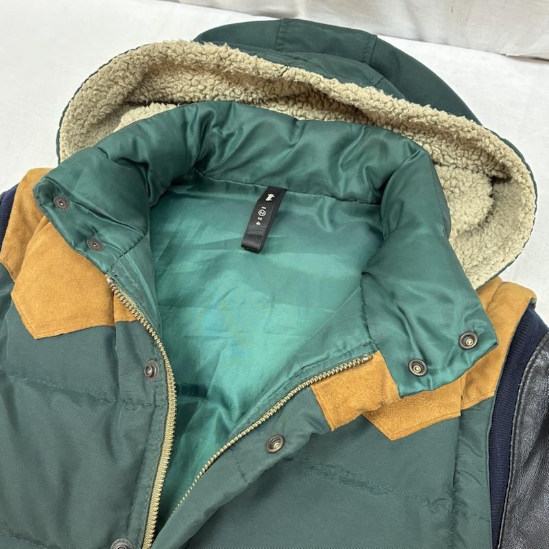 グラム glamb ジャケット、上着 ダウンジャケット VOX DOWN JACKET 3WAY 袖レザー ナイロン ダウン ジャケット ベスト 2 メンズ USED 古着 中古 50162693