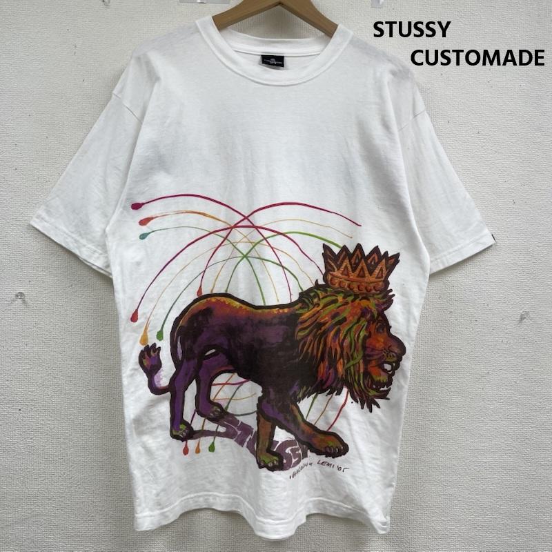 ステューシー STUSSY Tシャツ 半袖 USA製 CUSTOMADE 00s ドローイング ライオン プリント Tシャツ 白 / ホワイト / white メンズ USED 古着 中古 50162721