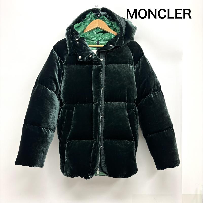 モンクレール MONCLER ジャケット、上着 ダウンジャケット ベロア ダウンジャケット BUTOR ビュトール ベルベット ダークグリーン size00 - レディース USED 古着 中古 50162726