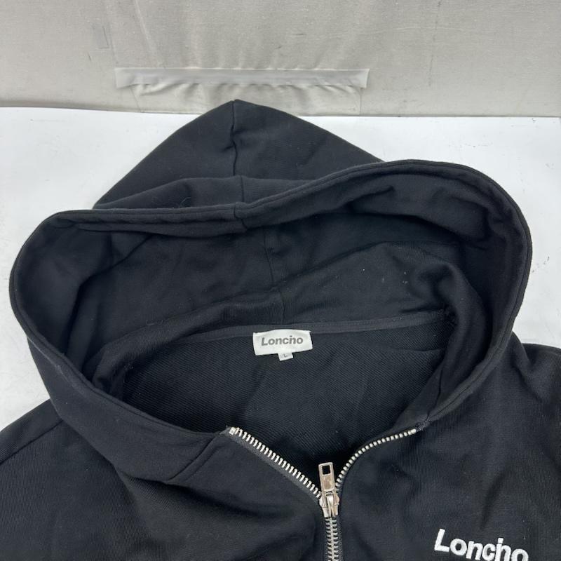 古着 USED パーカー 長袖 Loncino UNEUNE プリント ジップ パーカー L 黒 / ブラック / black メンズ USED 古着 中古 50162731