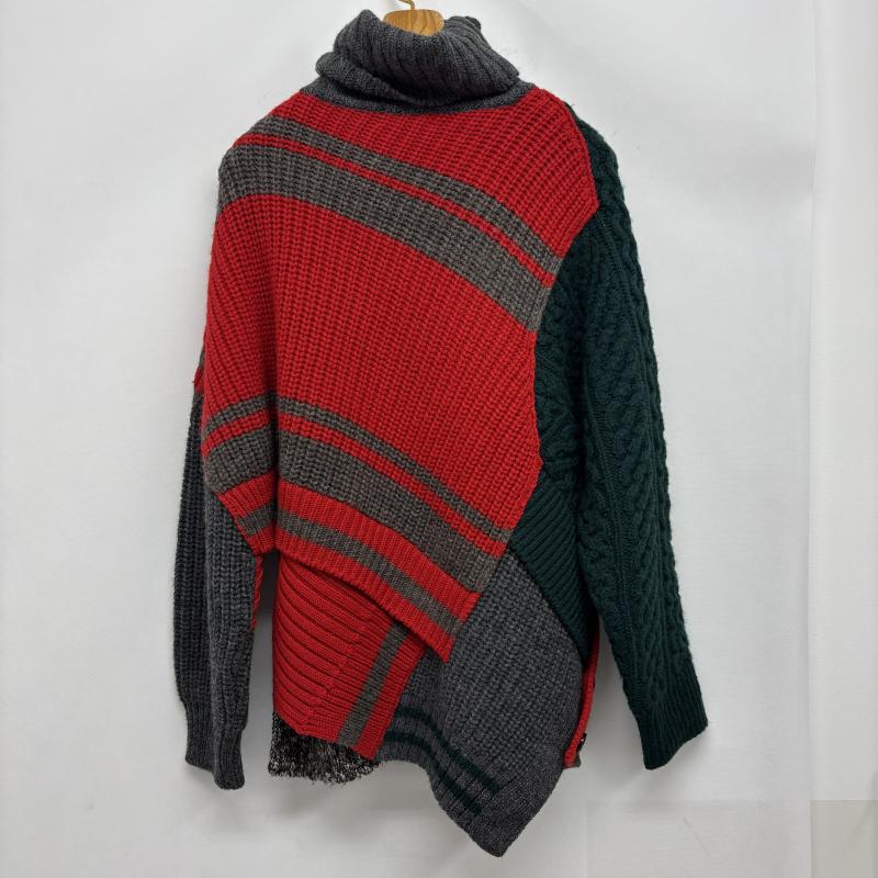 カラー kolor ニット、セーター 長袖 クレイジーパターンニット 19AW ボリューム ミックス ウール 厚手 ニット タートルネック 1 メンズ USED 古着 中古 50162738