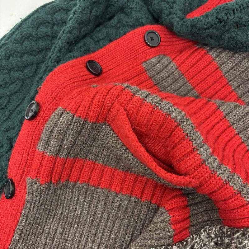 カラー kolor ニット、セーター 長袖 クレイジーパターンニット 19AW ボリューム ミックス ウール 厚手 ニット タートルネック 1 メンズ USED 古着 中古 50162738