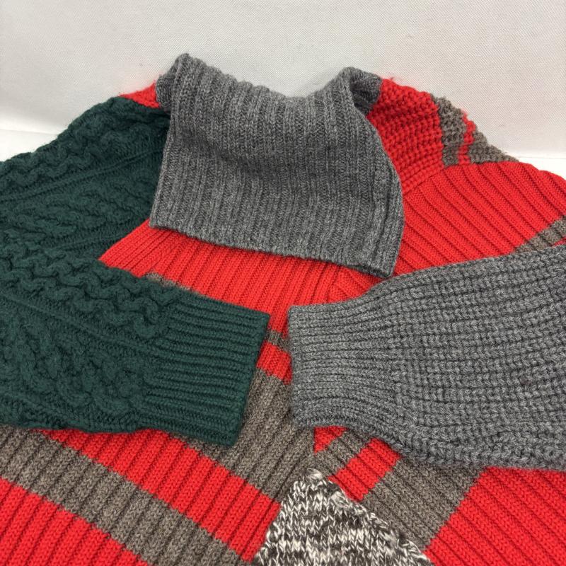 カラー kolor ニット、セーター 長袖 クレイジーパターンニット 19AW ボリューム ミックス ウール 厚手 ニット タートルネック 1 メンズ USED 古着 中古 50162738