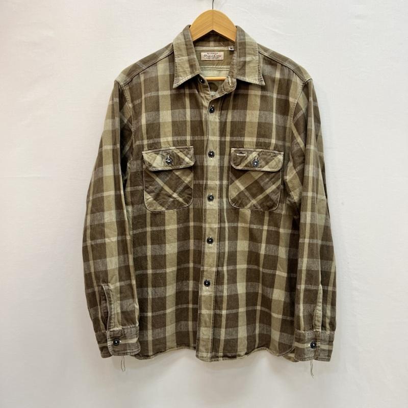 シュガーケーン SUGAR CANE シャツ、ブラウス 長袖 SC27437 6.2oz TWILL CHECK WORK SHIRT ワークチェックシャツ M 茶 / ブラウン / brown メンズ USED 古着 中古 50162747