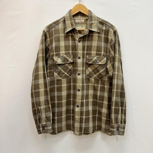 シュガーケーン SUGAR CANE シャツ、ブラウス 長袖 SC27437 6.2oz TWILL CHECK WORK SHIRT ワークチェックシャツ M 茶 / ブラウン / brown メンズ USED 古着 中古 50162747