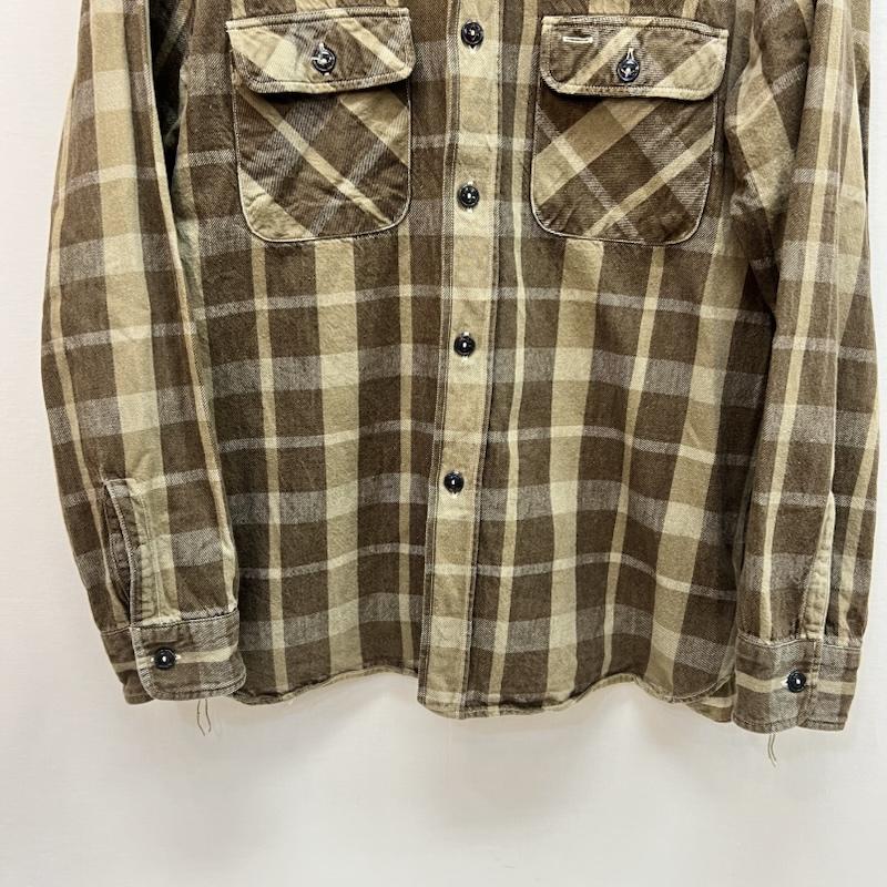 シュガーケーン SUGAR CANE シャツ、ブラウス 長袖 SC27437 6.2oz TWILL CHECK WORK SHIRT ワークチェックシャツ M 茶 / ブラウン / brown メンズ USED 古着 中古 50162747