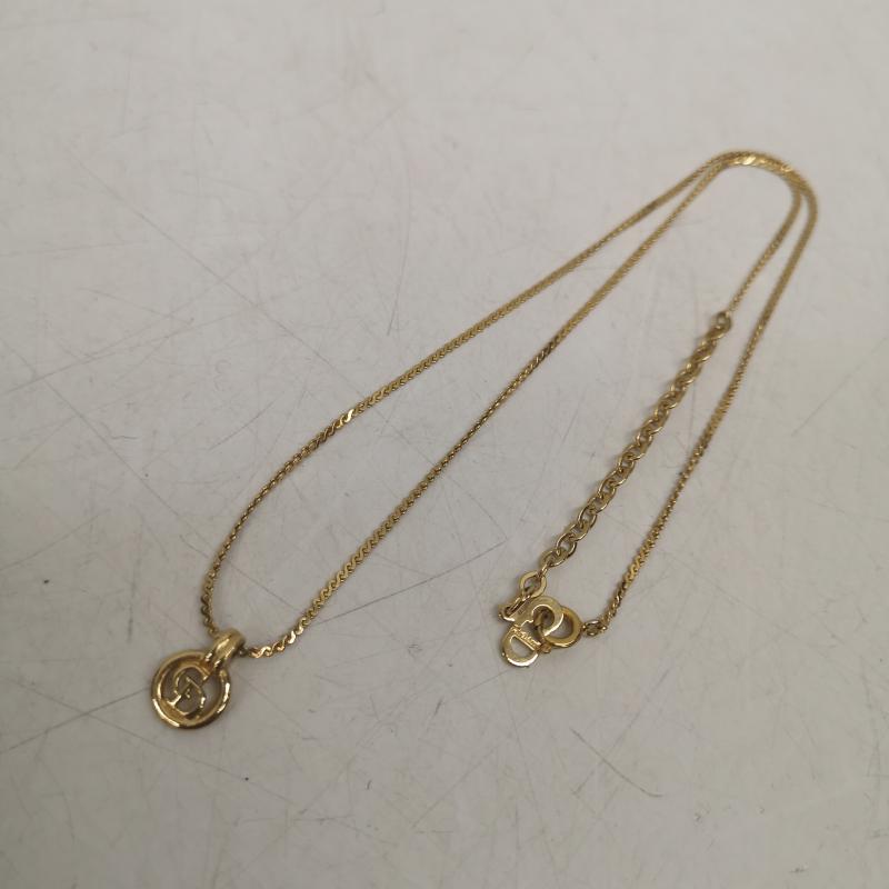 クリスチャンディオール Christian Dior アクセサリー ネックレス、ペンダント CD ロゴ サークル ゴールド ネックレス メッキ - レディース USED 古着 中古 50162749