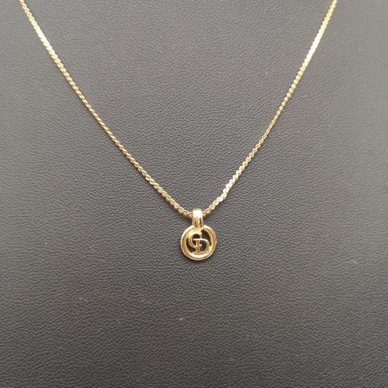 クリスチャンディオール Christian Dior アクセサリー ネックレス、ペンダント CD ロゴ サークル ゴールド ネックレス メッキ - レディース USED 古着 中古 50162749