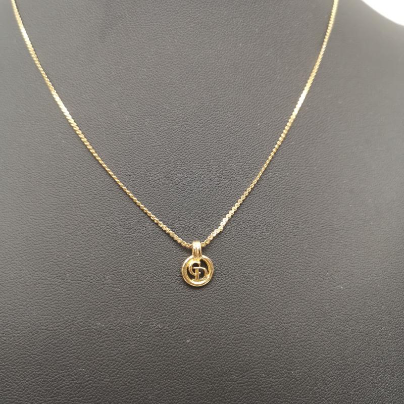クリスチャンディオール Christian Dior アクセサリー ネックレス、ペンダント CD ロゴ サークル ゴールド ネックレス メッキ - レディース USED 古着 中古 50162749