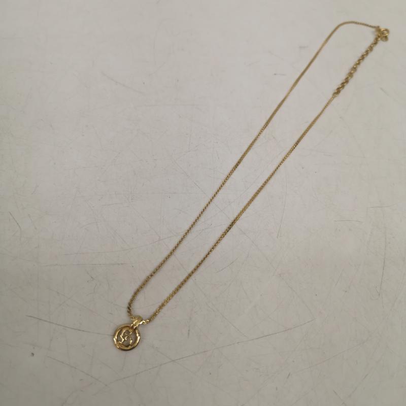 クリスチャンディオール Christian Dior アクセサリー ネックレス、ペンダント CD ロゴ サークル ゴールド ネックレス メッキ - レディース USED 古着 中古 50162749
