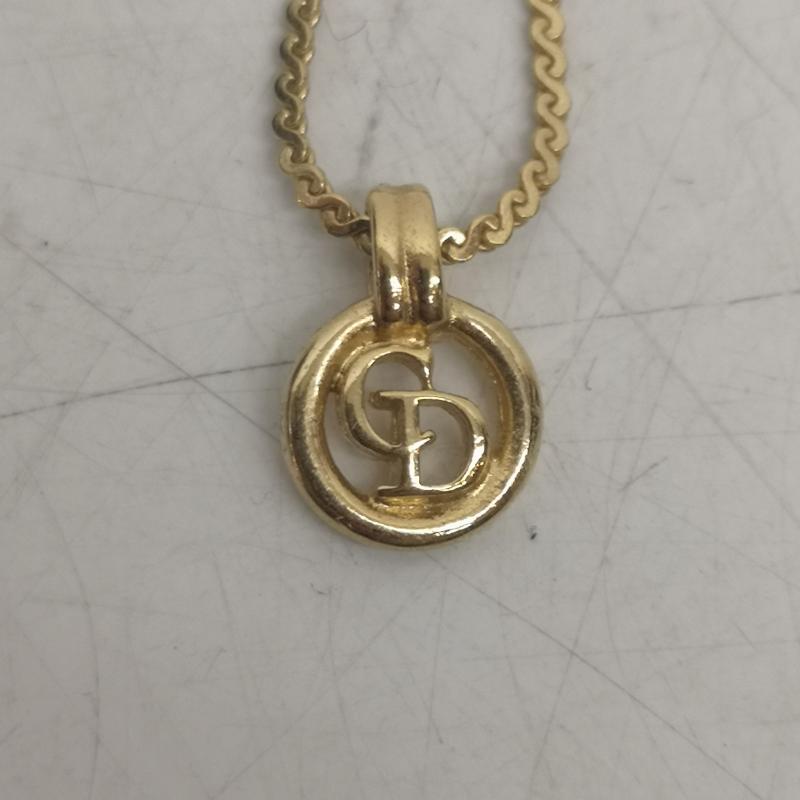 クリスチャンディオール Christian Dior アクセサリー ネックレス、ペンダント CD ロゴ サークル ゴールド ネックレス メッキ - レディース USED 古着 中古 50162749