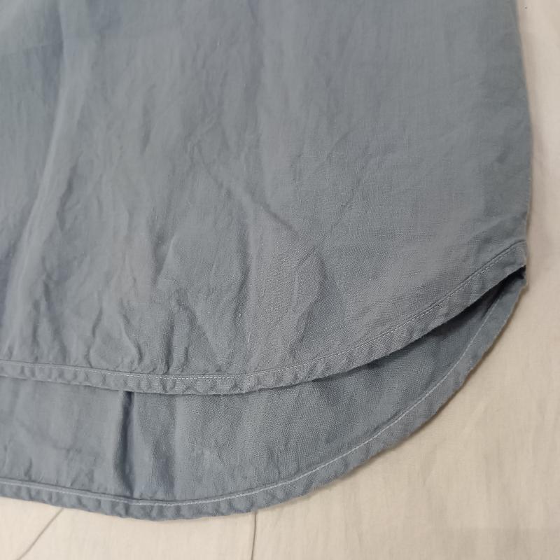 古着 USED ワンピース ロングスカート LAITERIE レイトリー 半袖リネンロングワンピース Vネック ラグランスリーブ マキシ ラウンドヘム 麻 - 無地 水色 / ライトブルー / レディース USED 古着 中古 50162754