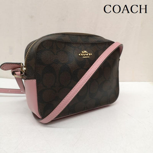 コーチ COACH ショルダーバッグ ショルダーバッグ 91677 シグネチャー PVC レザー クロスボディ ミニバッグ ショルダーバッグ - 茶 / ブラウン / brown レディース USED 古着 中古 50162757