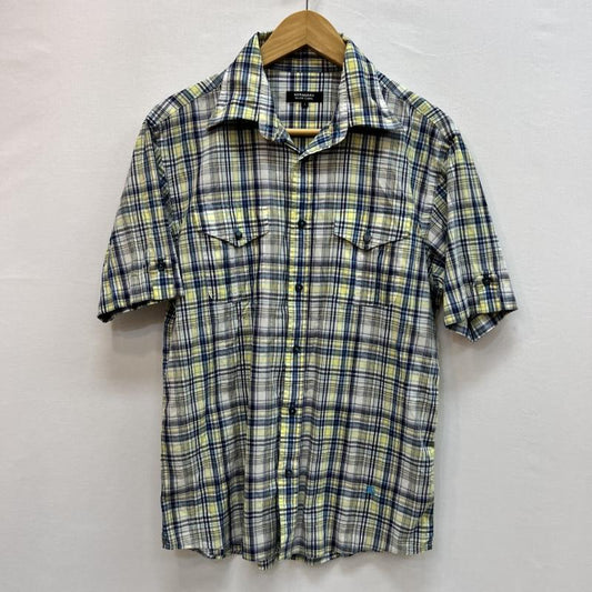 バーバリーブラックレーベル BURBERRY BLACK LABEL シャツ、ブラウス 半袖 ワイヤー入り 半袖 チェックシャツ y2k 2 青 / ブルー / blue X 黄 / イエロー / yellow X 白 / ホワイト / white メンズ USED 古着 中古 50162761
