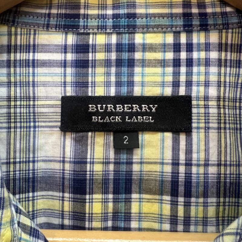 バーバリーブラックレーベル BURBERRY BLACK LABEL シャツ、ブラウス 半袖 ワイヤー入り 半袖 チェックシャツ y2k 2 青 / ブルー / blue X 黄 / イエロー / yellow X 白 / ホワイト / white メンズ USED 古着 中古 50162761