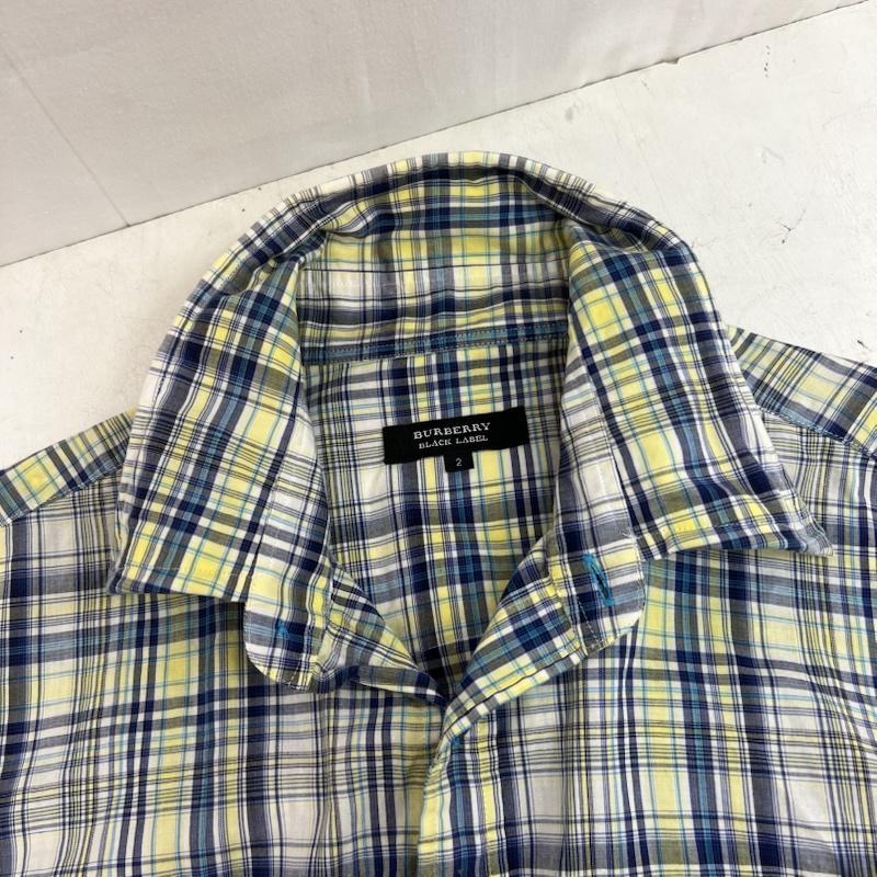 バーバリーブラックレーベル BURBERRY BLACK LABEL シャツ、ブラウス 半袖 ワイヤー入り 半袖 チェックシャツ y2k 2 青 / ブルー / blue X 黄 / イエロー / yellow X 白 / ホワイト / white メンズ USED 古着 中古 50162761
