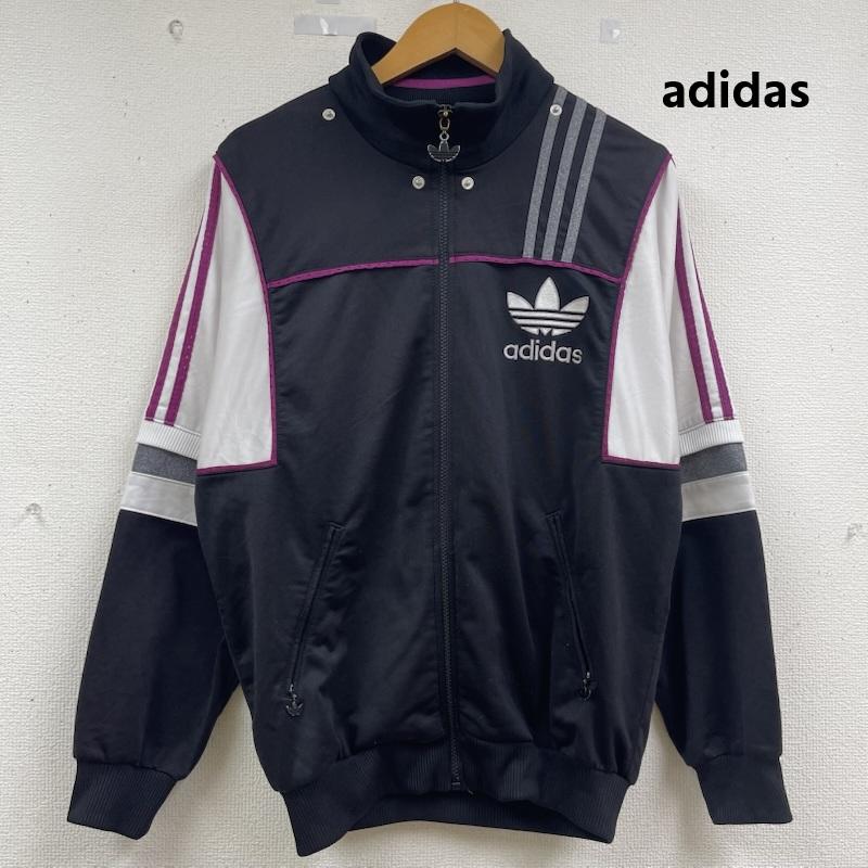 アディダス adidas ジャケット、上着 ジャンパー、ブルゾン 90s ヴィンテージ トレフォイル ロゴ 刺繍 トラック ジャケット 黒 / ブラック / black メンズ USED 古着 中古 50162763