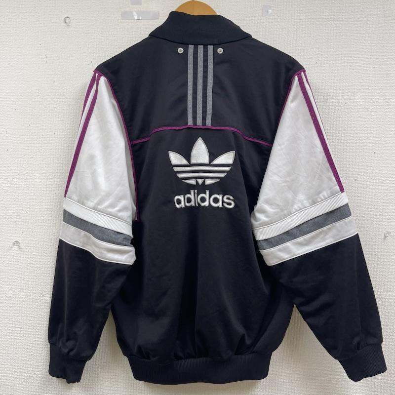 アディダス adidas ジャケット、上着 ジャンパー、ブルゾン 90s ヴィンテージ トレフォイル ロゴ 刺繍 トラック ジャケット 黒 / ブラック / black メンズ USED 古着 中古 50162763