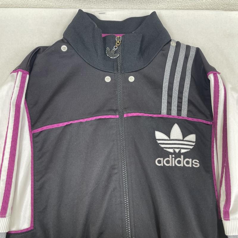 アディダス adidas ジャケット、上着 ジャンパー、ブルゾン 90s ヴィンテージ トレフォイル ロゴ 刺繍 トラック ジャケット 黒 / ブラック / black メンズ USED 古着 中古 50162763