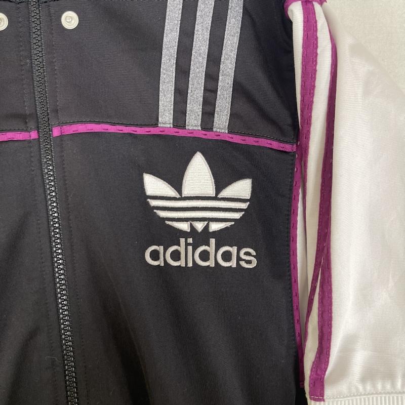 アディダス adidas ジャケット、上着 ジャンパー、ブルゾン 90s ヴィンテージ トレフォイル ロゴ 刺繍 トラック ジャケット 黒 / ブラック / black メンズ USED 古着 中古 50162763