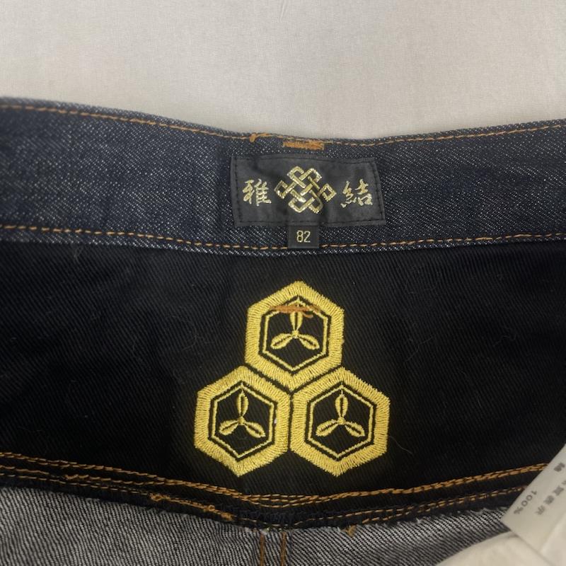 古着 USED パンツ ショートパンツ 雅結 直江兼続 家紋 刺繍 和柄 デニム ハーフ パンツ インディゴ / インディゴ / Indigo メンズ USED 古着 中古 50162770