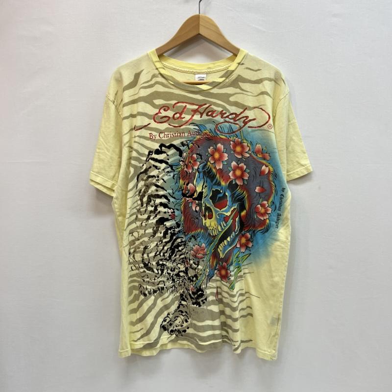 エドハーディー Ed Hardy Tシャツ 半袖 タイガー スカル Tシャツ y2k L 黄 / イエロー / yellow メンズ USED 古着 中古 50162777