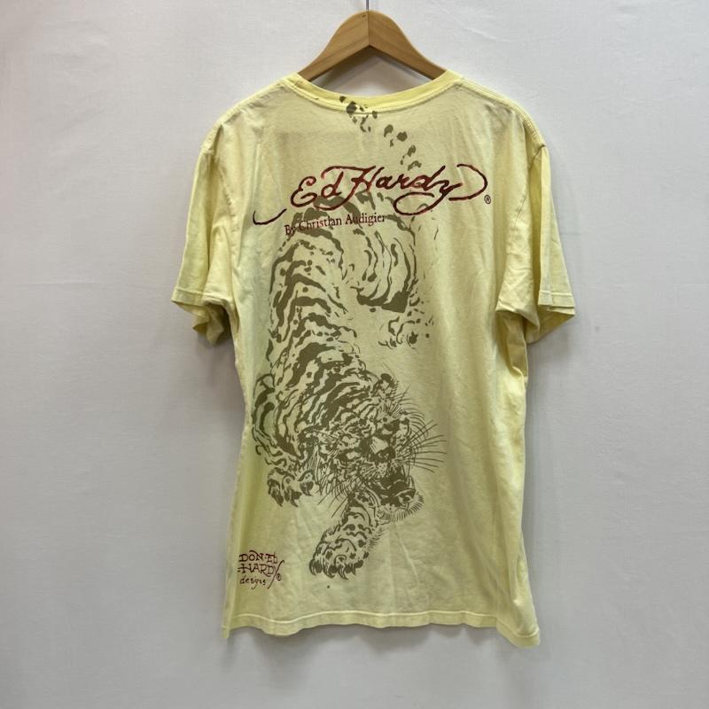 エドハーディー Ed Hardy Tシャツ 半袖 タイガー スカル Tシャツ y2k L 黄 / イエロー / yellow メンズ USED 古着 中古 50162777