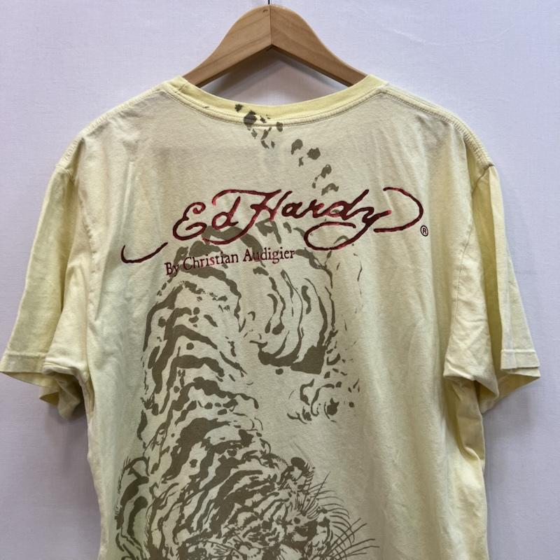エドハーディー Ed Hardy Tシャツ 半袖 タイガー スカル Tシャツ y2k L 黄 / イエロー / yellow メンズ USED 古着 中古 50162777