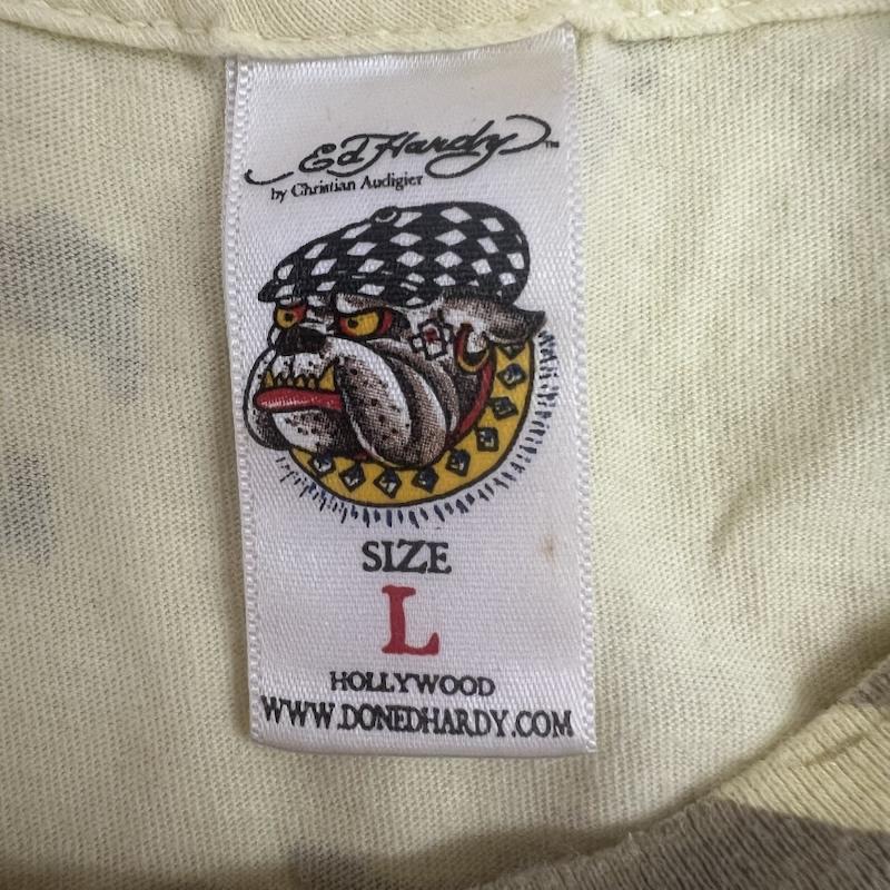 エドハーディー Ed Hardy Tシャツ 半袖 タイガー スカル Tシャツ y2k L 黄 / イエロー / yellow メンズ USED 古着 中古 50162777