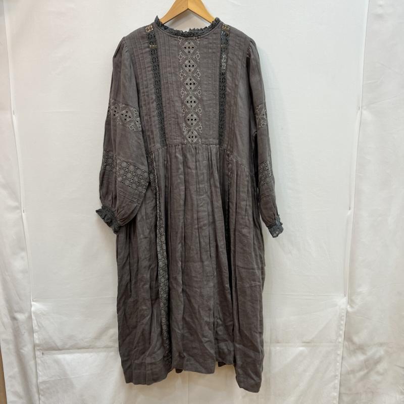 ツハルバイサマンサモスモス TSUHARU by Samansa Mos2 ワンピース ロングスカート リネン レース ワンピース チャコール FREE レディース USED 古着 中古 50162787
