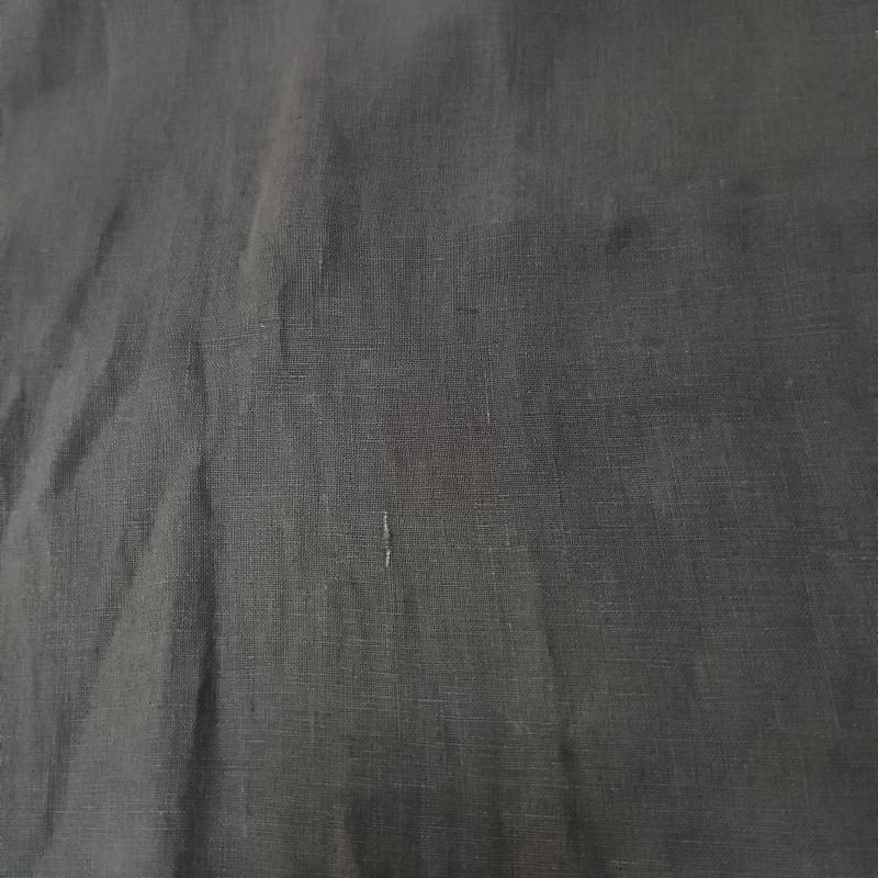 古着 USED ワンピース ひざ丈スカート LAITERIE レイトリー 長袖リネンワンピース 麻 ドロップショルダー 墨黒 - 無地 ダークグレー / ダークグレー / レディース USED 古着 中古 50162795