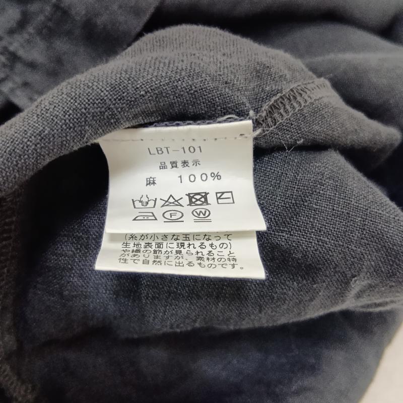 古着 USED ワンピース ひざ丈スカート LAITERIE レイトリー 長袖リネンワンピース 麻 ドロップショルダー 墨黒 - 無地 ダークグレー / ダークグレー / レディース USED 古着 中古 50162795
