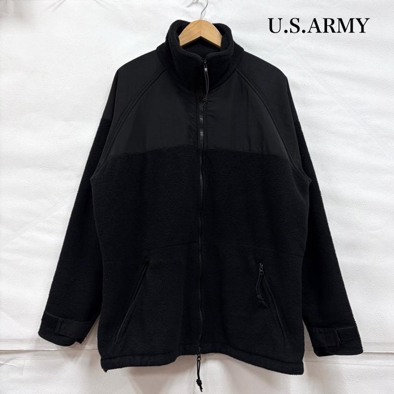 ＵＳフルギ US古着 ジャケット、上着 ジャンパー、ブルゾン U.S.ARMY ミリタリー フリースジャケット ジップアップ ブルゾン GOODWILL グッドウィル 米軍 L 無地 黒 / ブラック / black メンズ USED 古着 中古 50162802
