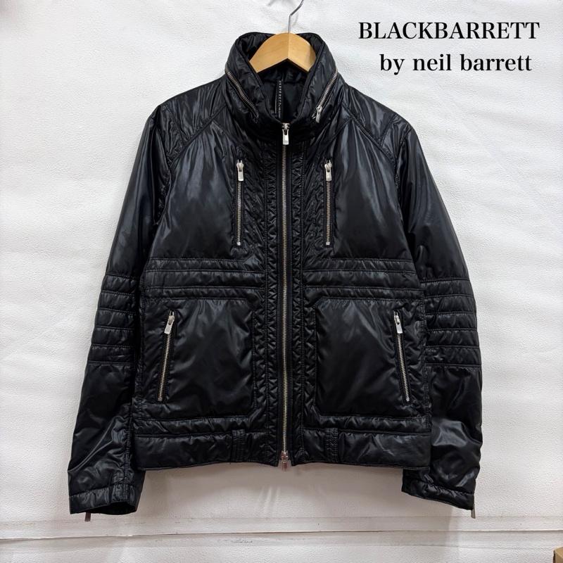 ブラックバレット バイ ニールバレット BLACKBARRETT by NEIL BARRETT ジャケット、上着 ダウンジャケット ジップ ダウンジャケット ライダース 2 無地 黒 / ブラック / black X 銀 / シルバー / silver color メンズ USED 古着 中古 50162816