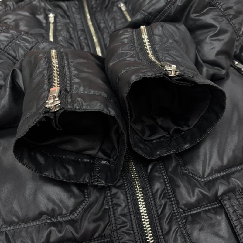 ブラックバレット バイ ニールバレット BLACKBARRETT by NEIL BARRETT ジャケット、上着 ダウンジャケット ジップ ダウンジャケット ライダース 2 無地 黒 / ブラック / black X 銀 / シルバー / silver color メンズ USED 古着 中古 50162816